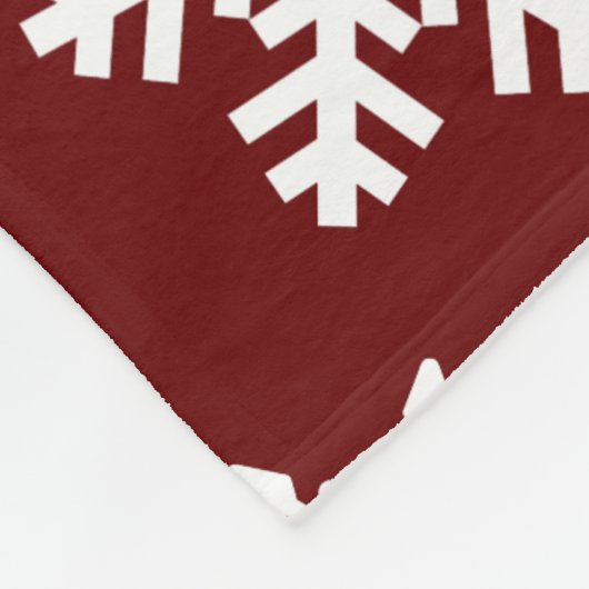 Sneeuwvlokken op rood, VIbes of Kerstmis in een bo Fleece Deken (Hoek)
