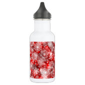 Sneeuwvlokken op rood waterfles  (Links)