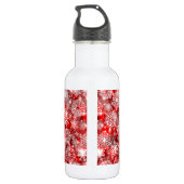 Sneeuwvlokken op rood waterfles  (Achterkant)