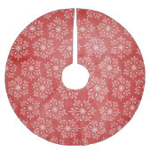 Sneeuwvlokken op roodgeveegboomrokken kerstboom rok (Voorkant)