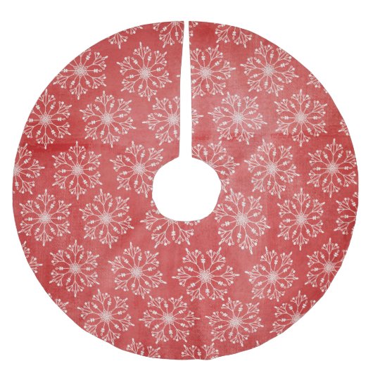Sneeuwvlokken op roodgeveegboomrokken kerstboom rok (Voorkant)