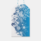 Sneeuwvlokken op Royal Blue Achtergrond Cadeau Lab Cadeaulabel (Voorkant)