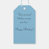 Sneeuwvlokken op Royal Blue Achtergrond Cadeau Lab Cadeaulabel (Achterkant)