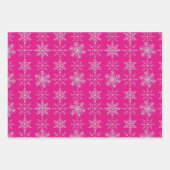 Sneeuwvlokken op Roze Verpakking Papier Bladset Inpakpapier Vel (Voorkant 2)