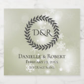 Sneeuwvlokken op Sage Bierflesetiketten Bier Etiket (Enkel label)