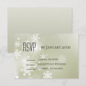 Sneeuwvlokken op Salie Reageer met Salie terug RSVP Kaartje (Voorkant / Achterkant)