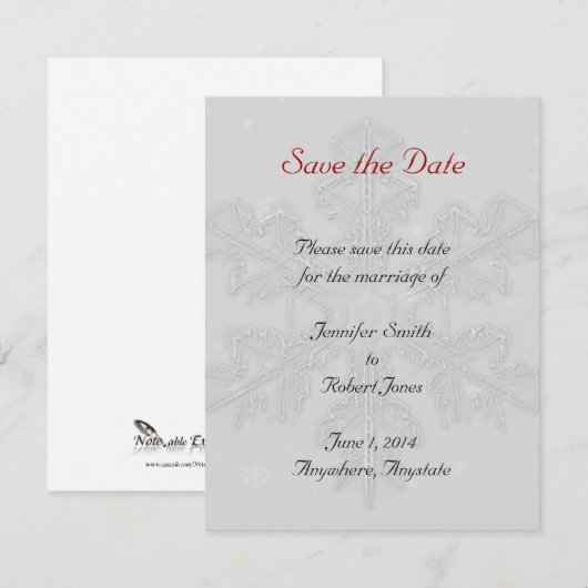 Sneeuwvlokken op Silver sparen de kaart van de Dat (Voorkant / Achterkant)