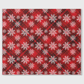  sneeuwvlokken op speldenstang | rood cadeaupapier (Vlak)