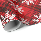  sneeuwvlokken op speldenstang | rood cadeaupapier (Rol Hoek)