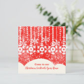 Sneeuwvlokken op uitnodiging van de Rode Kerstpart (Staand voorkant)