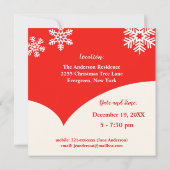 Sneeuwvlokken op uitnodiging van de Rode Kerstpart (Achterkant)