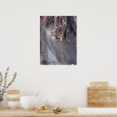 Sneeuwvlokken op Vell Pony Poster (Keuken)