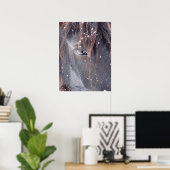 Sneeuwvlokken op Vell Pony Poster (Thuiskantoor)