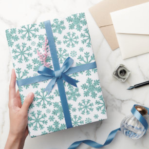 Sneeuwvlokken op wit. cadeaupapier