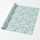 Sneeuwvlokken op wit. cadeaupapier (Uitgerold)