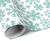 Sneeuwvlokken op wit. cadeaupapier (Rol Hoek)