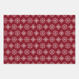 Sneeuwvlokken op witte en groene achtergrond Kerst Inpakpapier Vel