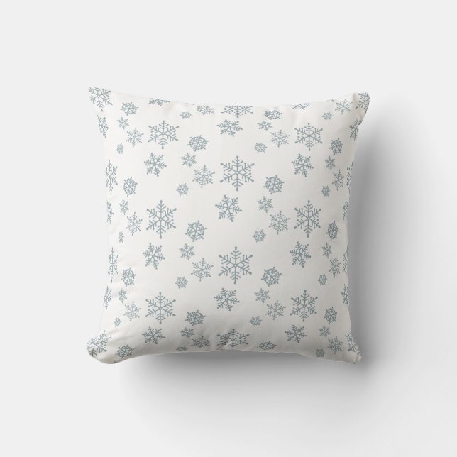 Sneeuwvlokken op witte kussensloop kussen (Voorkant)