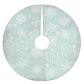 Sneeuwvlokken op zout blauw holiday Tree Skirt Kerstboom Rok (Voorkant)