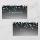 Sneeuwvlokken op zwarte-gebeurtenisplanner visitekaartje (Voorkant / Achterkant)