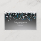 Sneeuwvlokken op zwarte-gebeurtenisplanner visitekaartje (Achterkant)