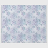 Sneeuwvlokken Opalescent Blue en Paarse Cadeaupapier (Vlak)