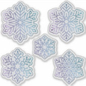 Sneeuwvlokken Opalescent Blue en Paarse Sticker (Voorkant)