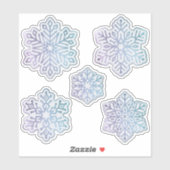 Sneeuwvlokken Opalescent Blue en Paarse Sticker (Vel)