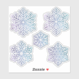 Sneeuwvlokken Opalescent Blue en Paarse Sticker
