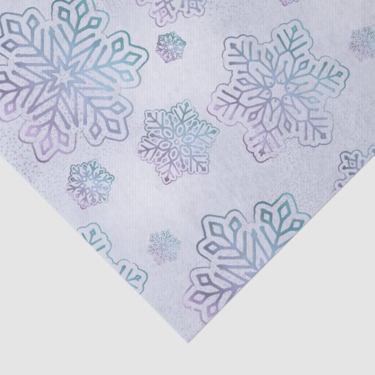 Sneeuwvlokken Opalescent Blue en Paarse Tissuepapier (Detail)