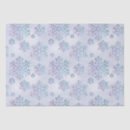 Sneeuwvlokken Opalescent Blue en Paarse Tissuepapier (Voorkant)
