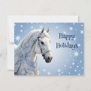 Sneeuwvlokken Paard Vakantie Kerstmis Briefkaart