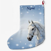 Sneeuwvlokken Paard Vakantie Kerstmis Kous Grote Kerstsok (Achterkant)