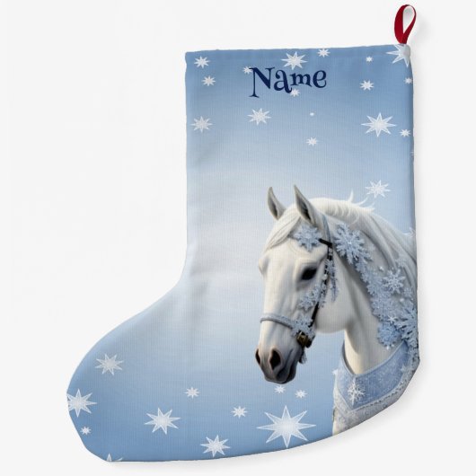 Sneeuwvlokken Paard Vakantie Kerstmis Kous Grote Kerstsok (Achterkant)