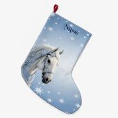 Sneeuwvlokken Paard Vakantie Kerstmis Kous Grote Kerstsok (Voorkant (Hangend))
