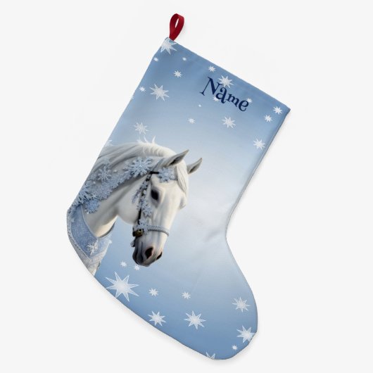 Sneeuwvlokken Paard Vakantie Kerstmis Kous Grote Kerstsok (Voorkant (Hangend))