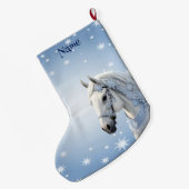 Sneeuwvlokken Paard Vakantie Kerstmis Kous Grote Kerstsok (Achterkant (Hangend))