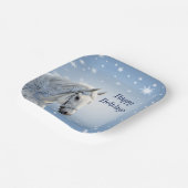 Sneeuwvlokken Paard Vakantie Kerstmis Papier Bord (Gebogen)