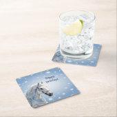 Sneeuwvlokken Paard Vakantie Kerstmis Papier Onder Kartonnen Onderzetters (Insitu)