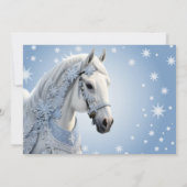 Sneeuwvlokken Paard Vakantie Kerstmis Uitnodiging (Achterkant)