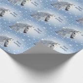 Sneeuwvlokken Paard Vakantie Kerstmis Wrapping Pap Cadeaupapier (Hoek)