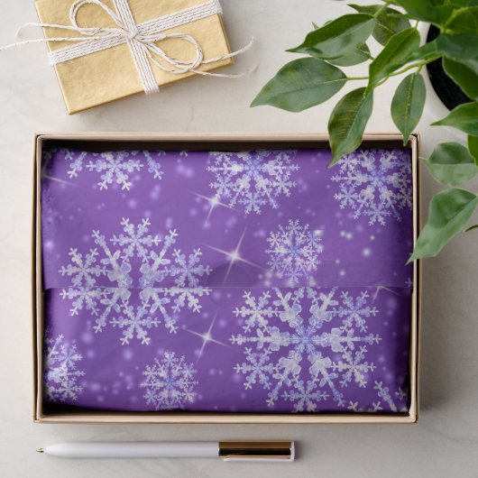 Sneeuwvlokken Paars Tissuepapier (Geschenk)