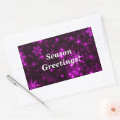 Sneeuwvlokken Paarse achtergrondrechthoekschakelaa Rechthoekige Sticker (Envelop)