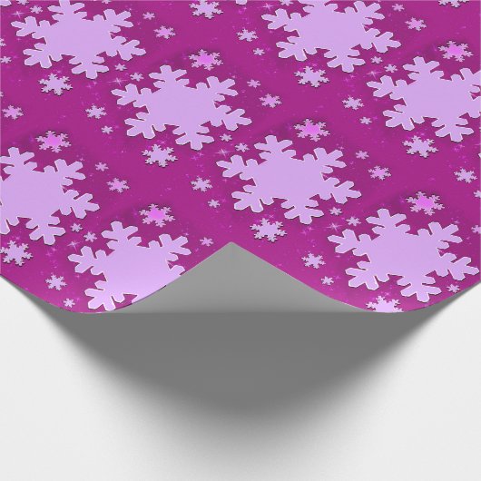 Sneeuwvlokken paarse inpakpapier (Hoek)