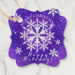 Sneeuwvlokken Paarse Wit Bedankjes Labels