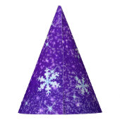 Sneeuwvlokken Paarse Wit Feesthoedjes (Achterkant)