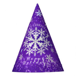 Sneeuwvlokken Paarse Wit Feesthoedjes