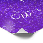 Sneeuwvlokken Paarse witte glanzende Poster (Hoek)