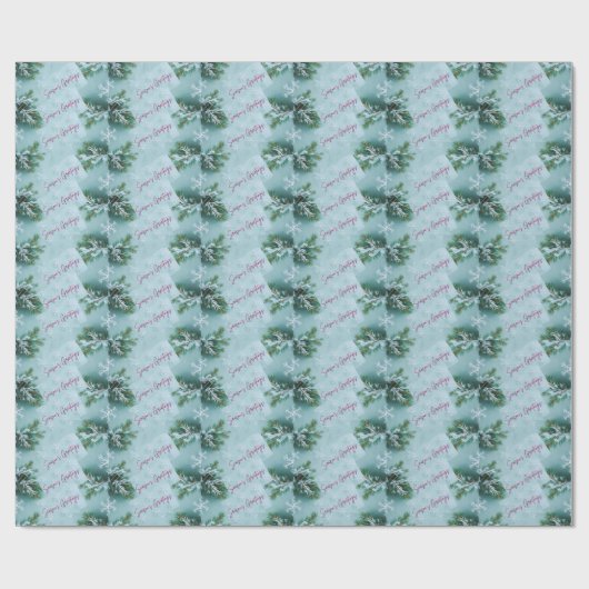 Sneeuwvlokken patroon cadeaupapier (Vlak)