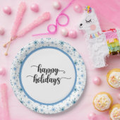 Sneeuwvlokken Patroon Feestdagen Party Papieren Bordje (Feest)